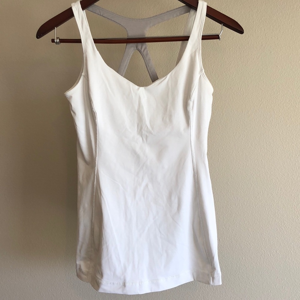 White Lululemon fitted tank top